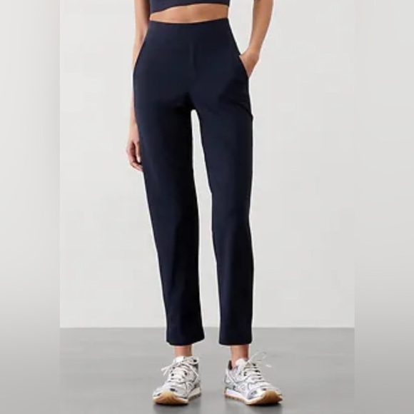 Athleta Navy Blue Brooklyn Ankle Pant Elastic Waist Pockets Sz 0 - Picture 3 of 9